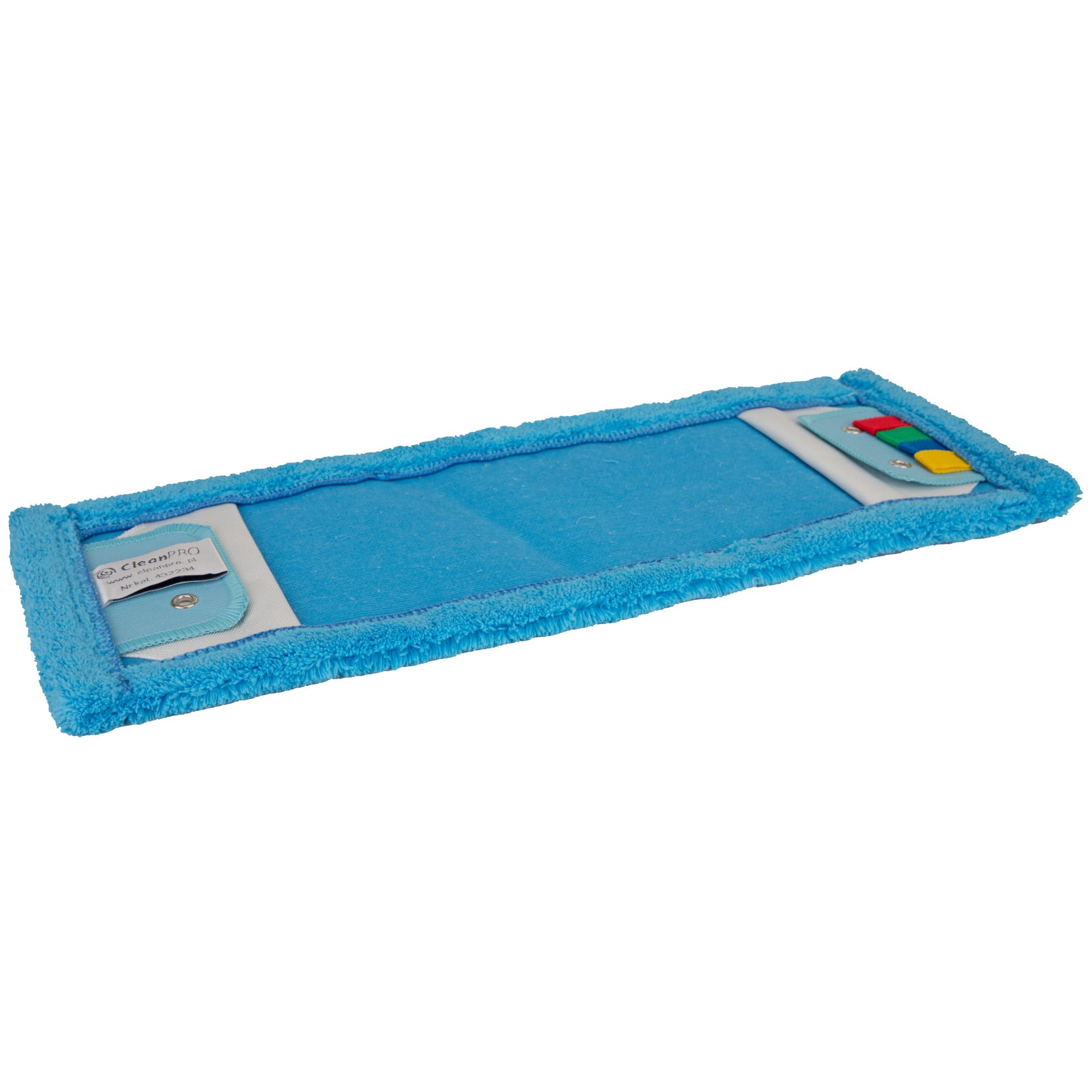 Mop płaski CleanPRO DUO 15, kieszeniowy, niebieski, 40cm