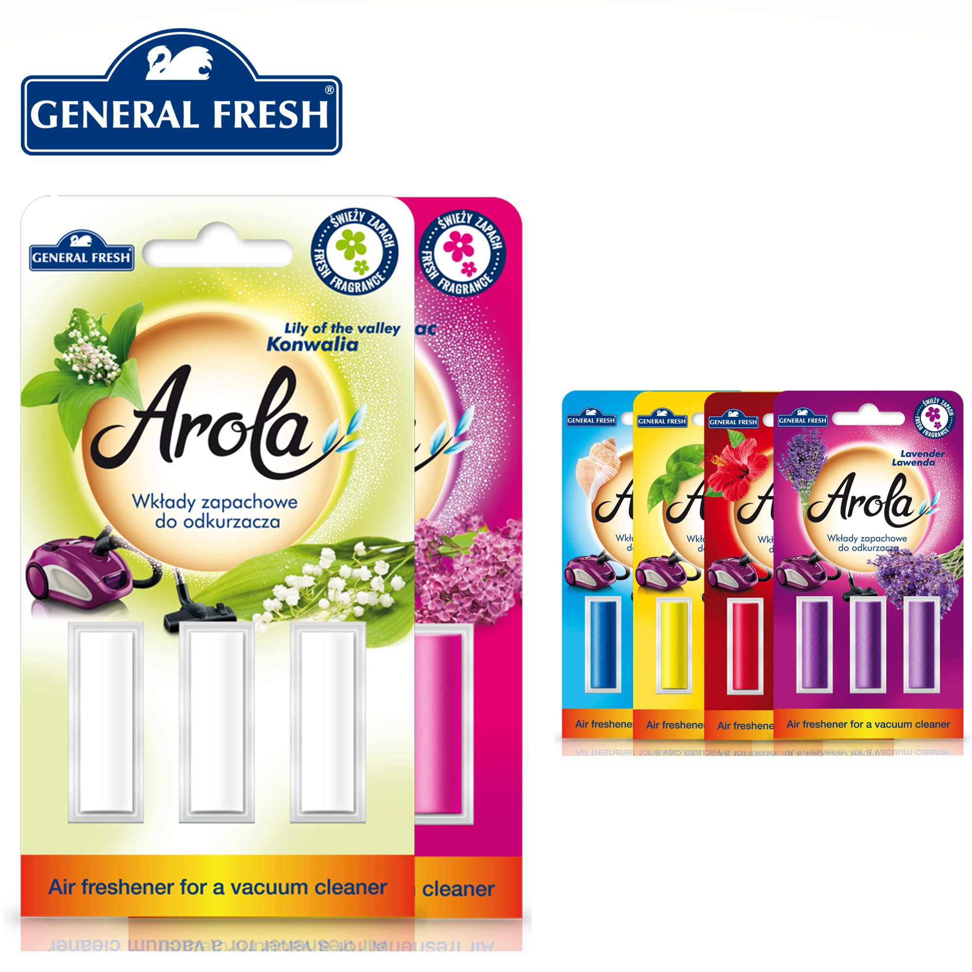 Wkłady zapachowe do odkurzacza General Fresh Arola, mix, 3 sztuki