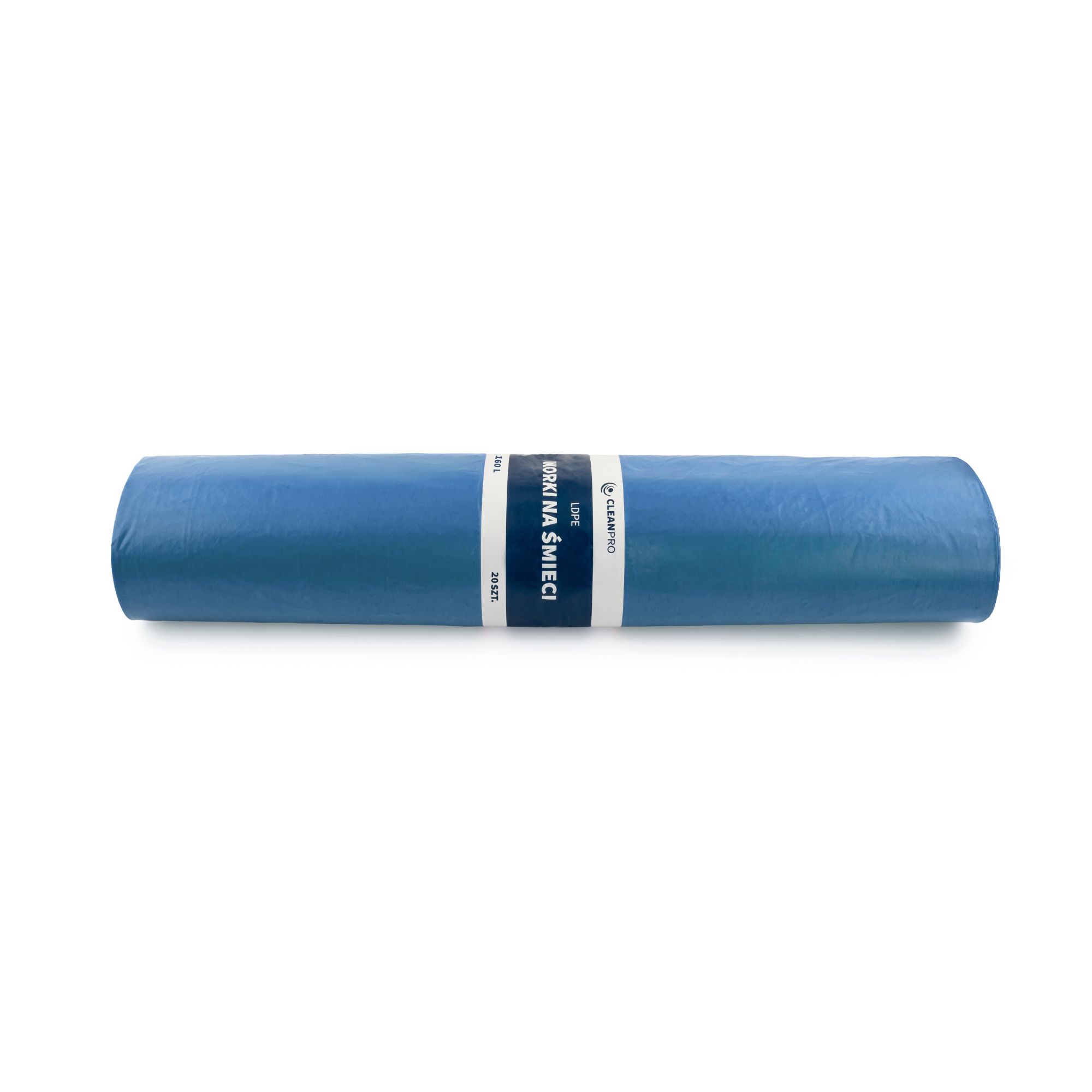 Worki na śmieci CleanPRO, 160l, niebieskie, LDPE, 20 sztuk