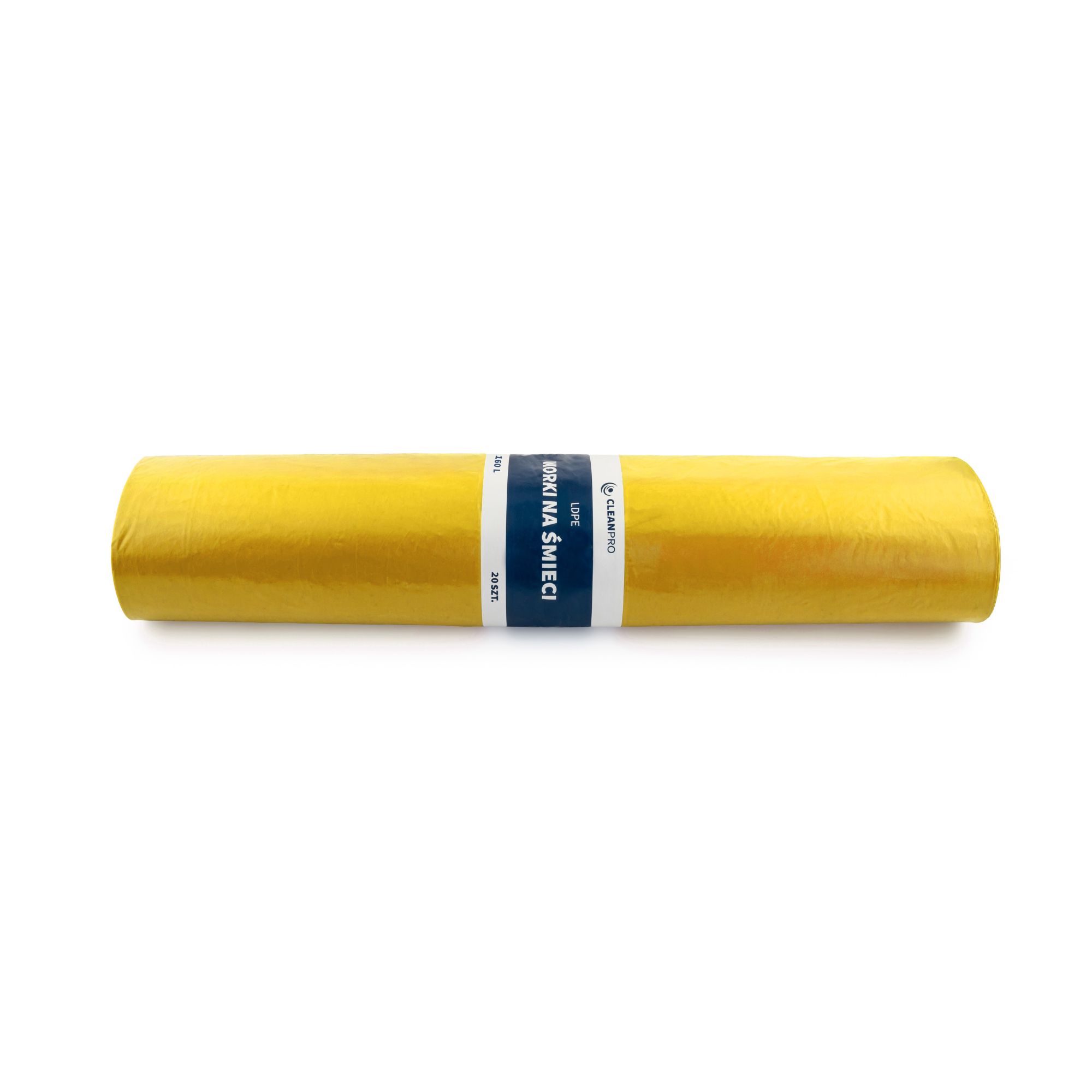 Worki na śmieci CleanPRO, 160l, żółte, LDPE, 20 sztuk