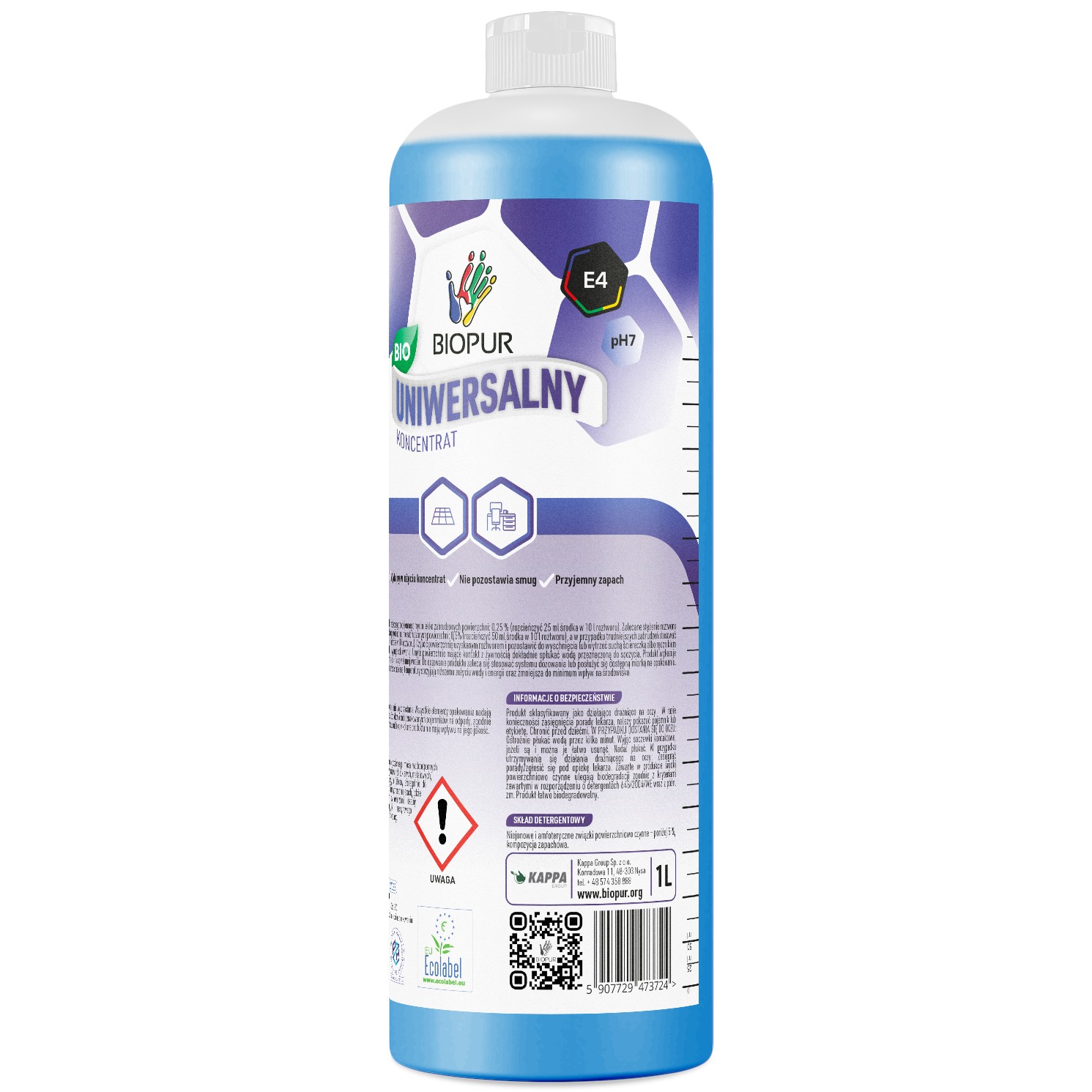 Ekologiczny uniwersalny koncentrat do mycia powierzchni Biopur E4, 1l