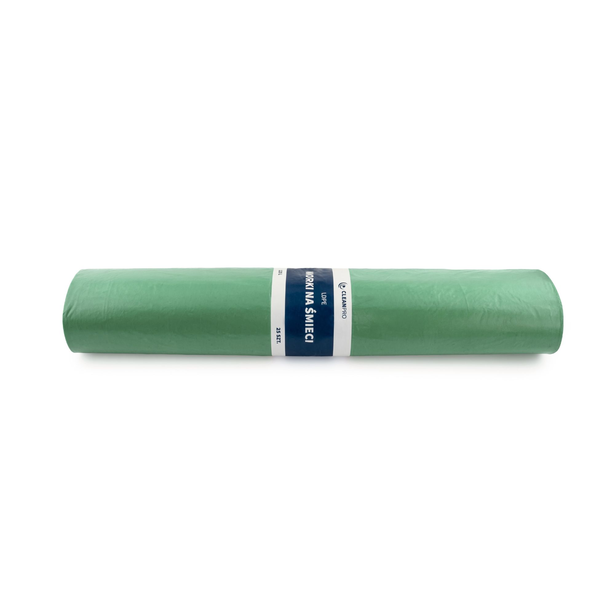 Worki na śmieci CleanPRO, 120l, zielone, LDPE, 25 sztuk