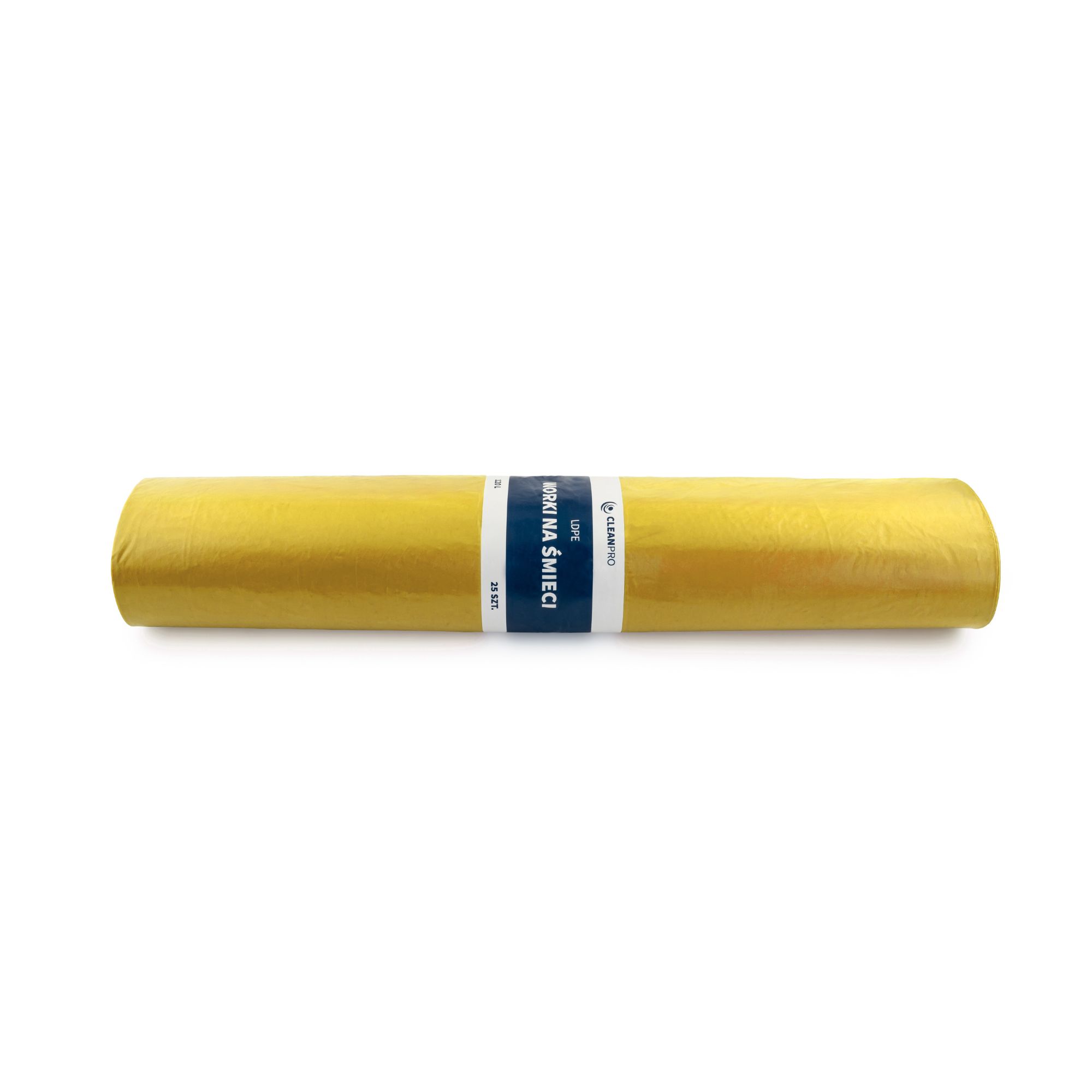 Worki na śmieci CleanPRO, 120l, żółte, LDPE, 25 sztuk