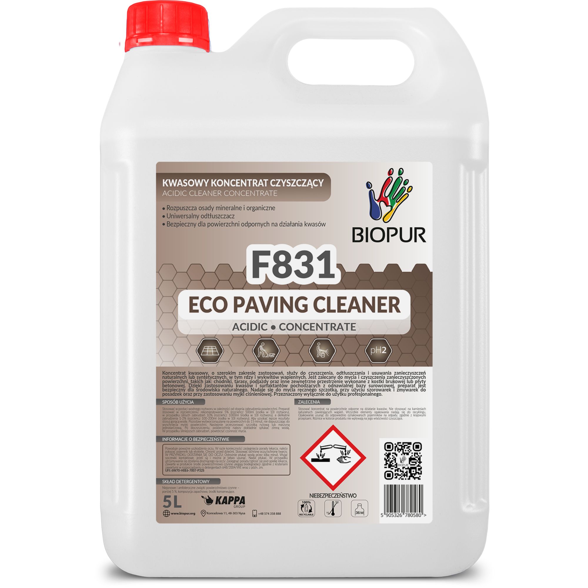 Kwasowy koncentrat czyszczący Biopur F831, 5l