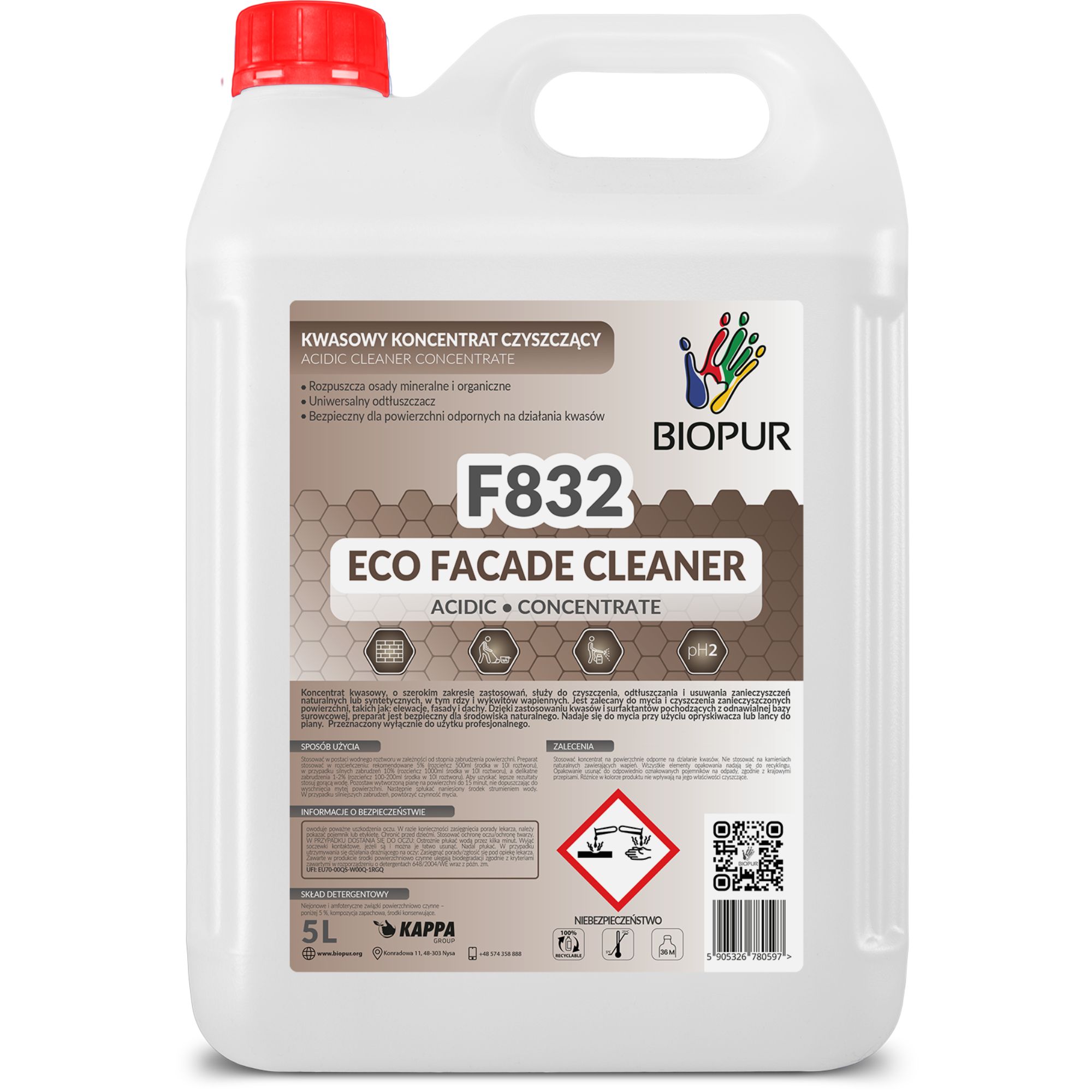 Kwasowy koncentrat czyszczący Biopur F832, 5l