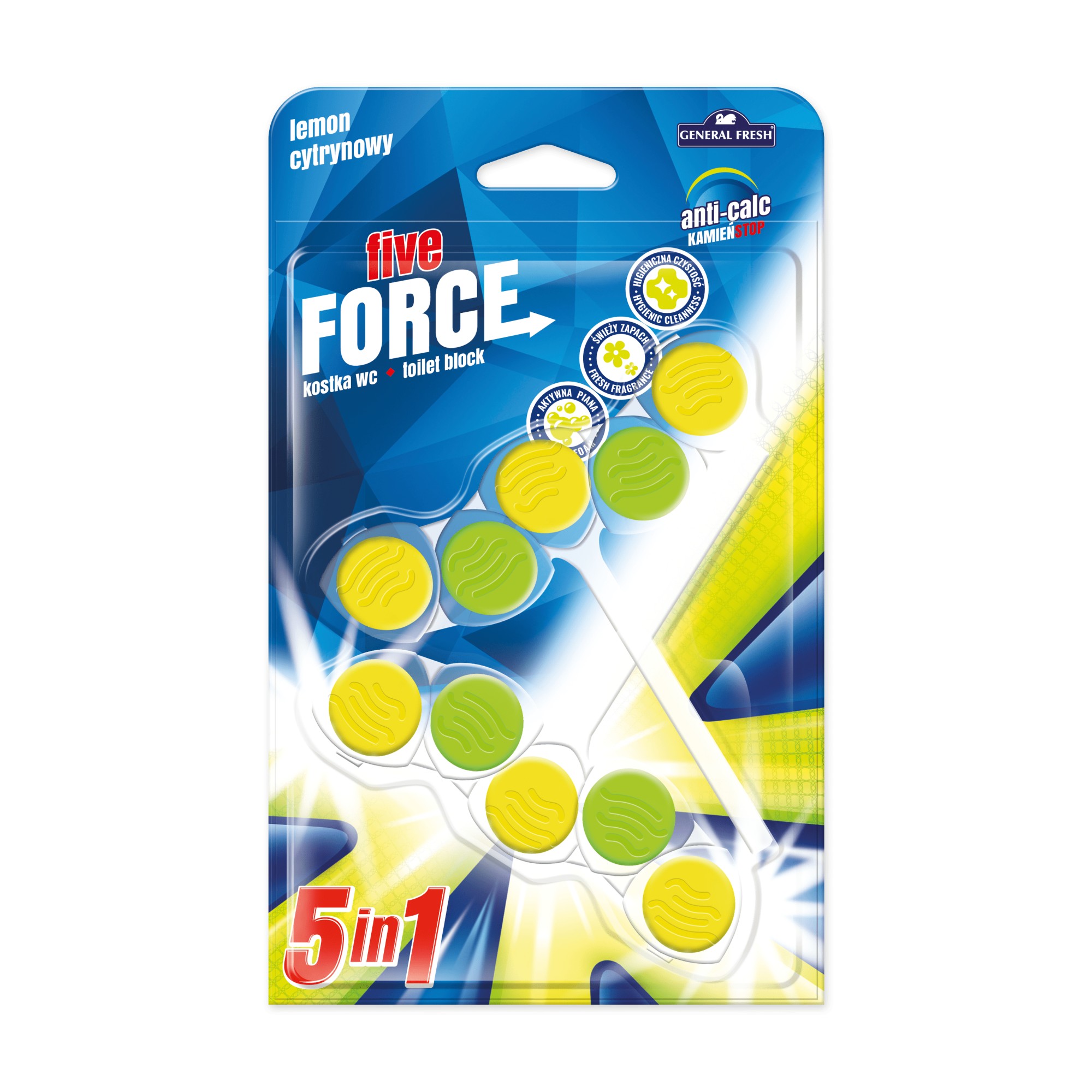 Kostka do WC General Fresh Five Force, mix, 50g