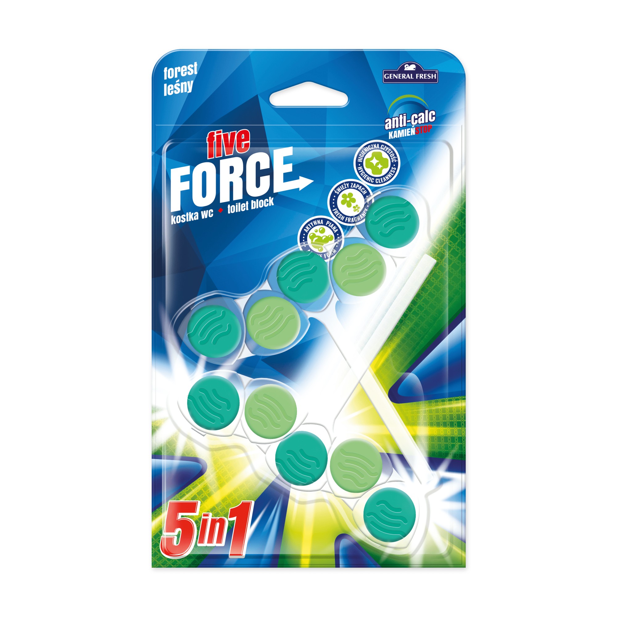 Kostka do WC General Fresh Five Force, mix, 50g