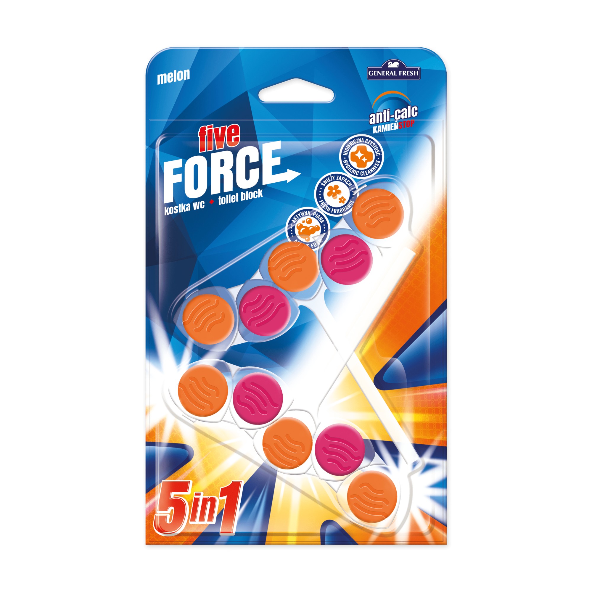 Kostka do WC General Fresh Five Force, mix, 50g