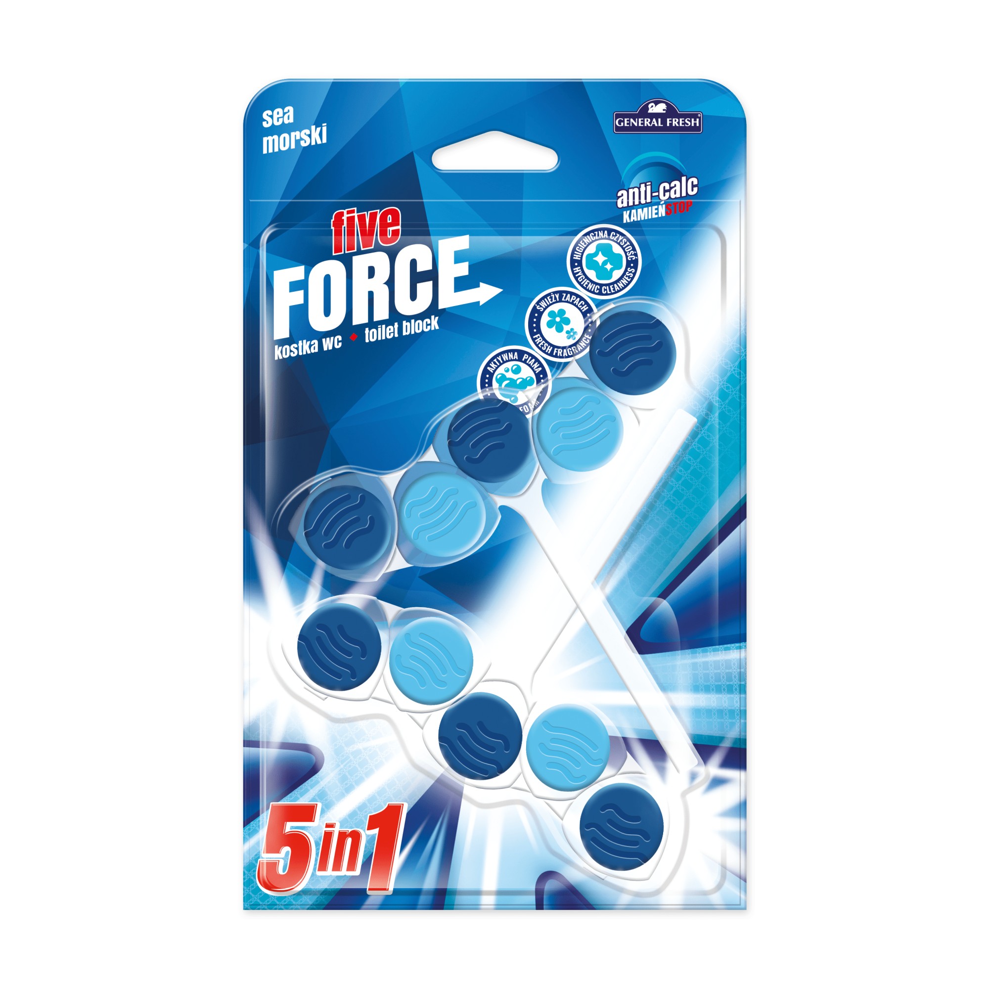 Kostka do WC General Fresh Five Force, mix, 50g