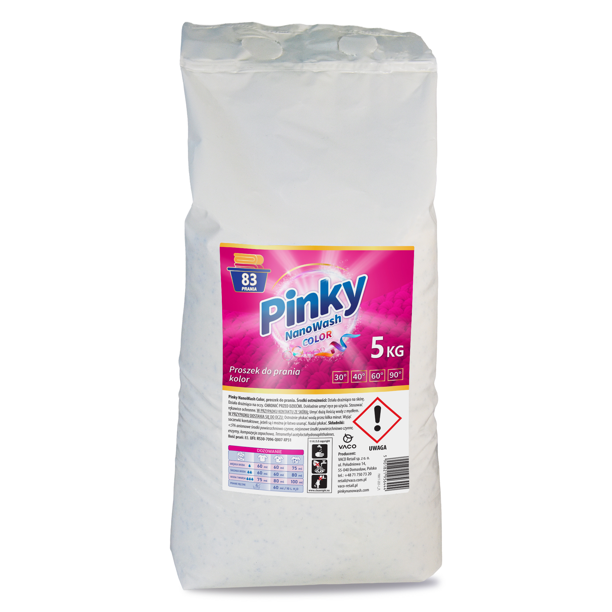 Proszek do prania Pinky NanoWash Color,  5kg