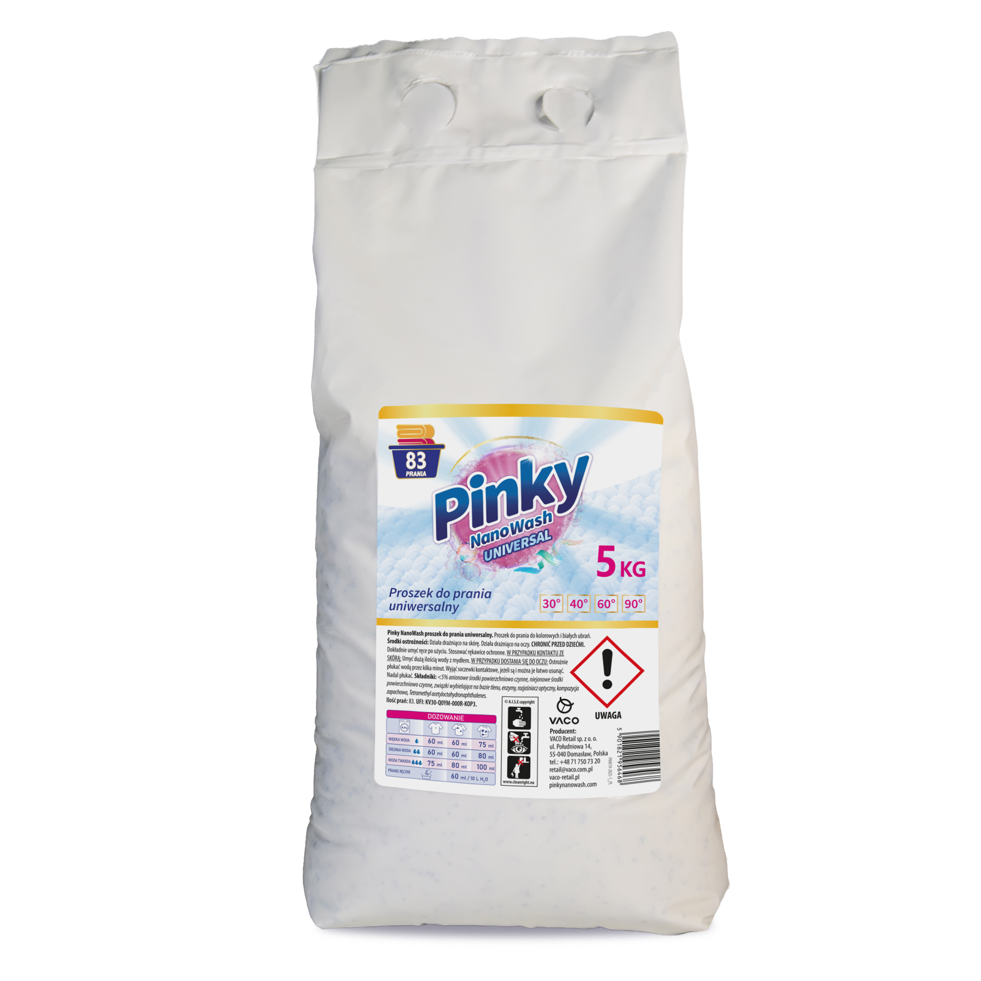 Proszek do prania Pinky NanoWash Universal, 5kg