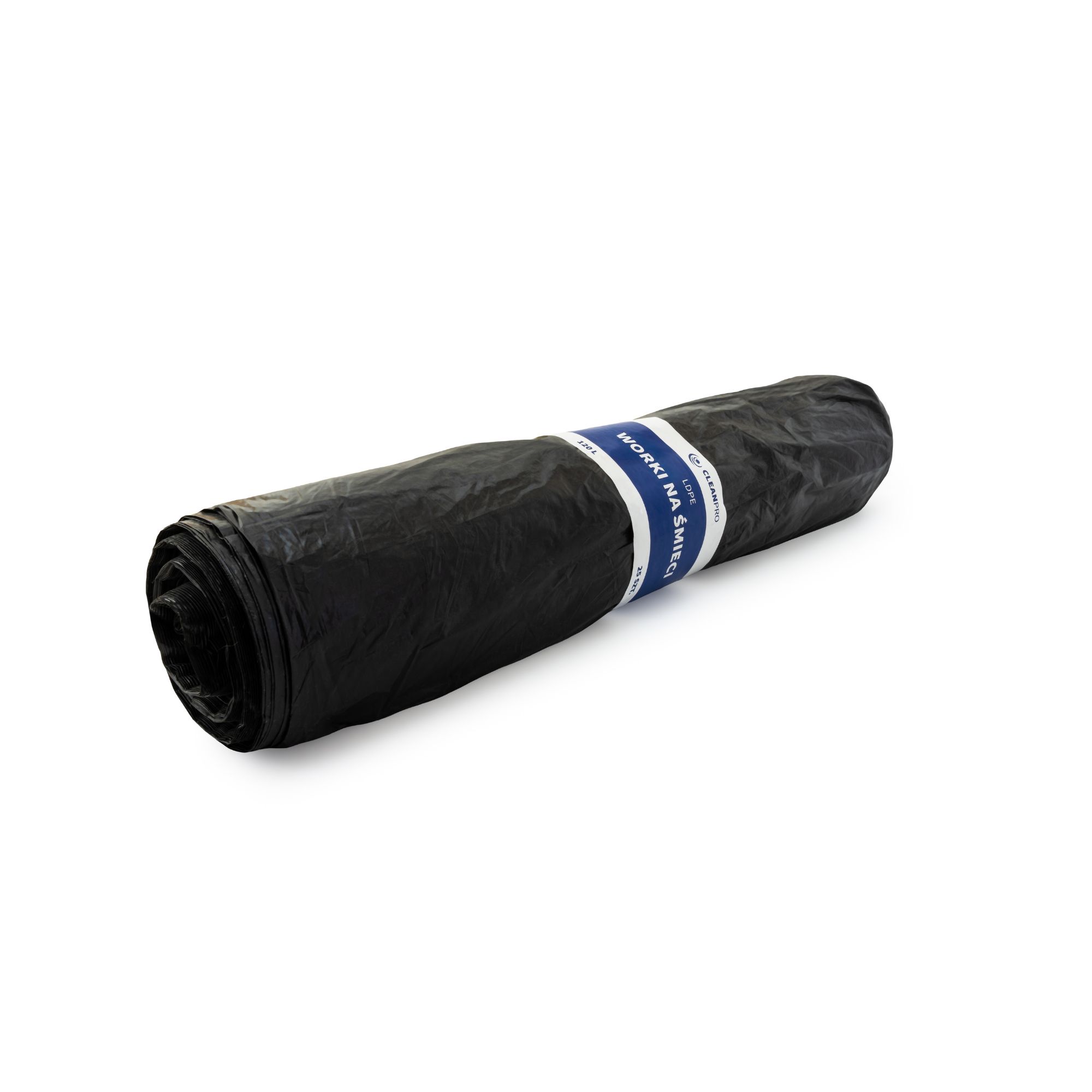 Worki na śmieci CleanPRO, 120l, czarne, LDPE, 25 sztuk