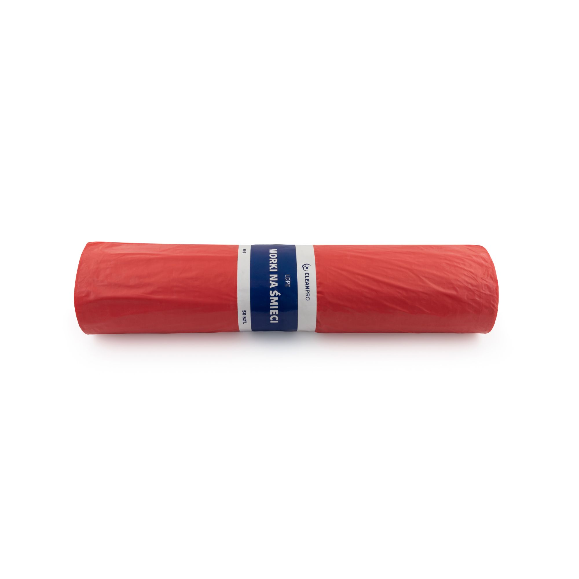 Worki na śmieci CleanPRO, 60l, czerwone, LDPE, 50 sztuk