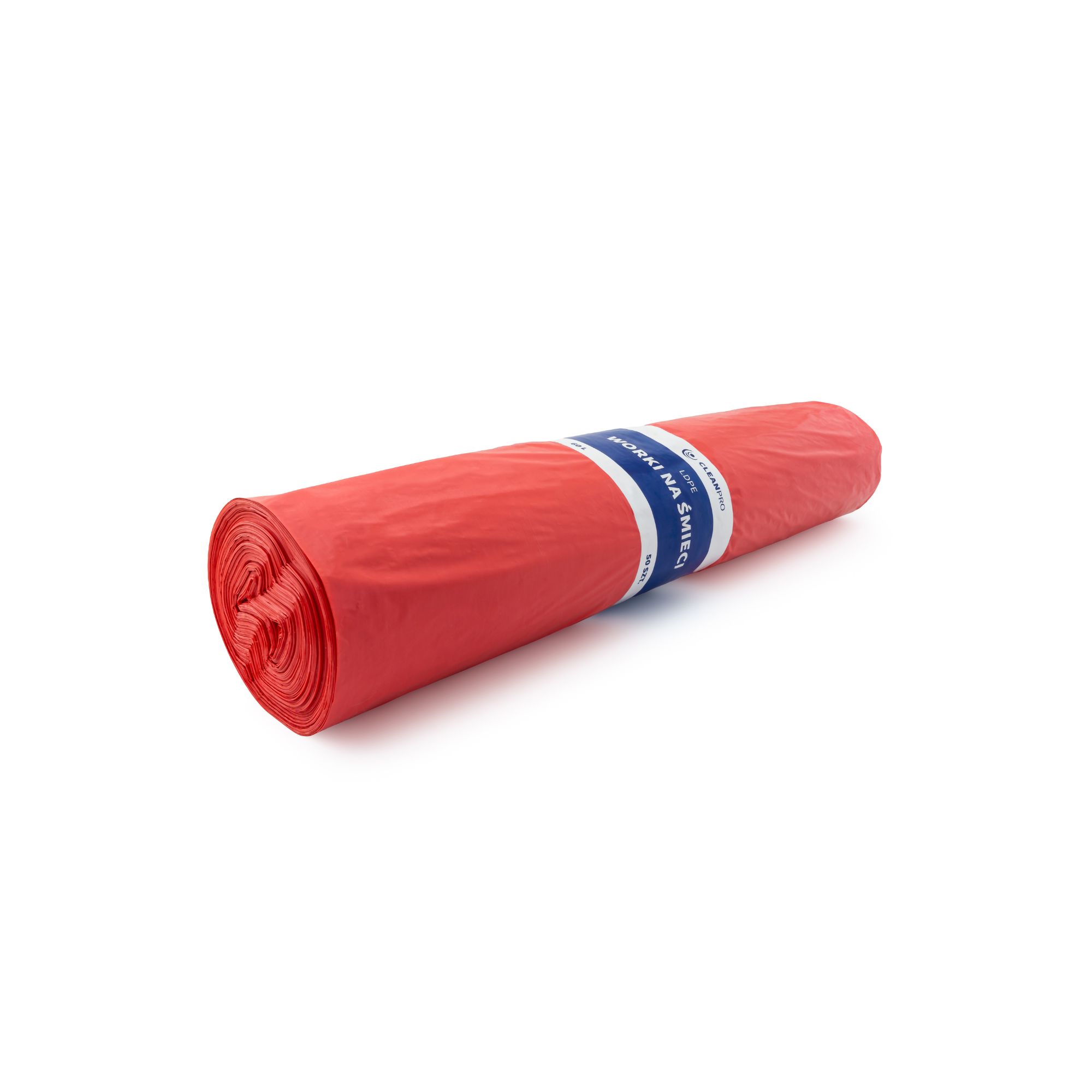 Worki na śmieci CleanPRO, 60l, czerwone, LDPE, 50 sztuk