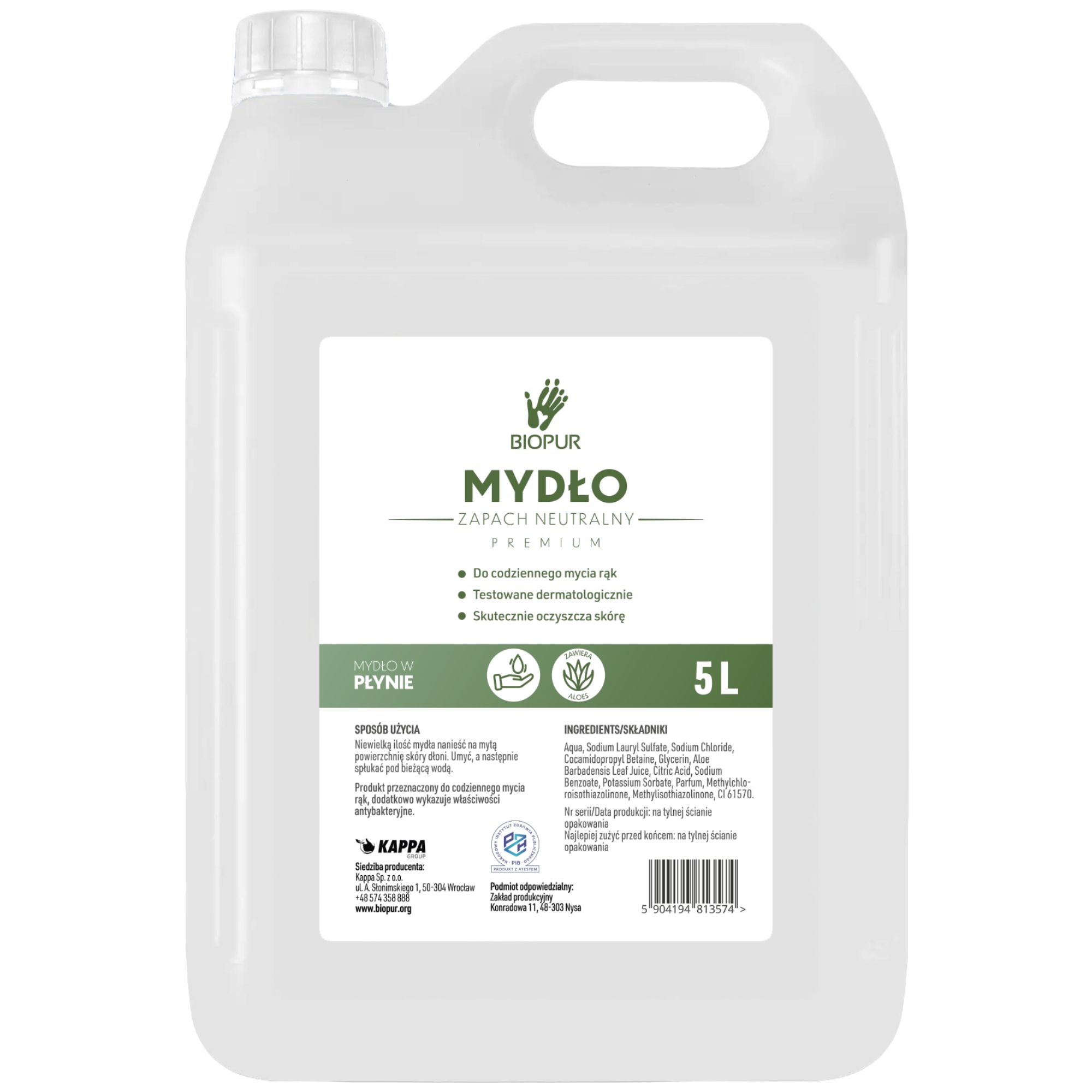 Mydło w płynie Biopur Neutralne, 5l