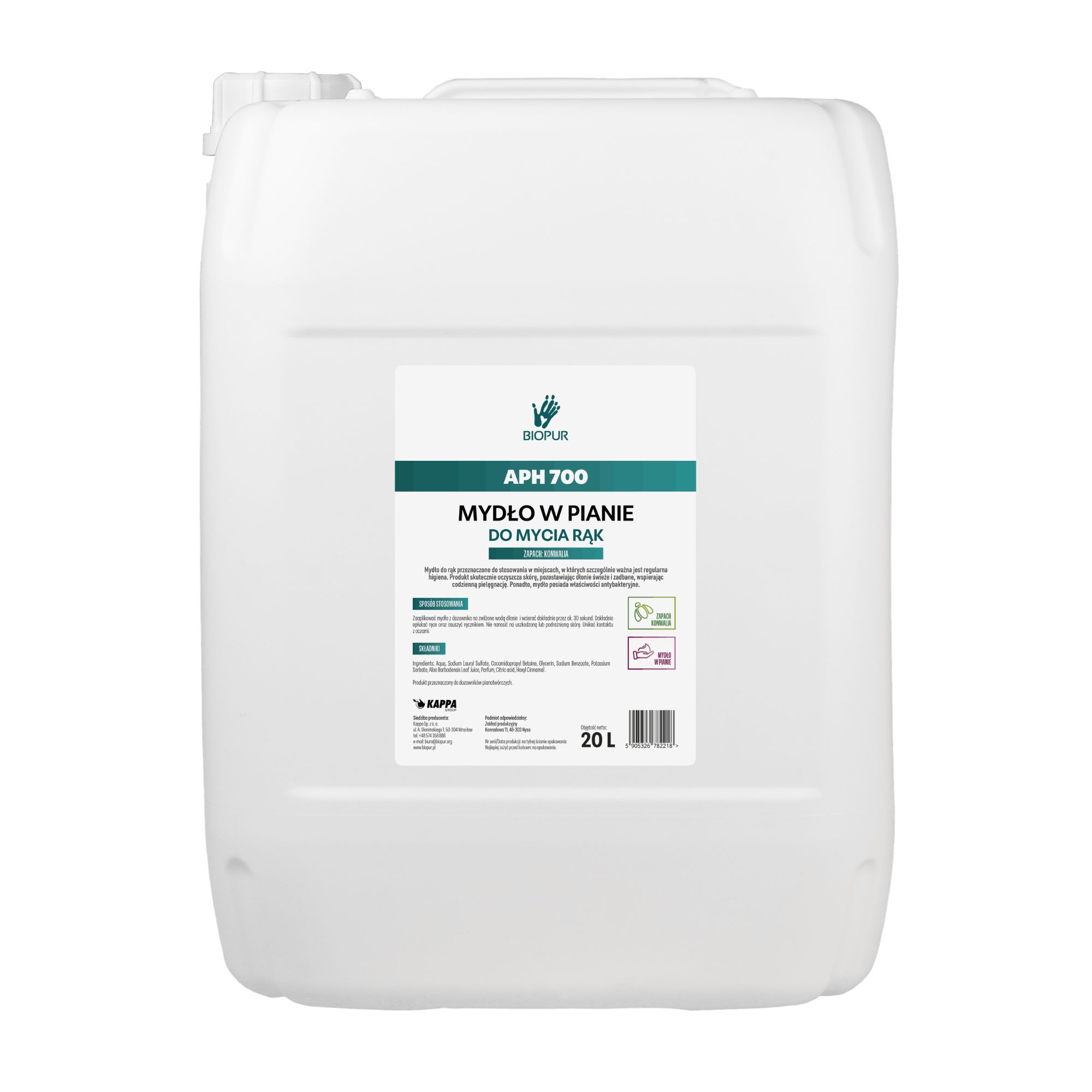 Mydło w pianie Biopur APH 700 Konwalia, 20 l