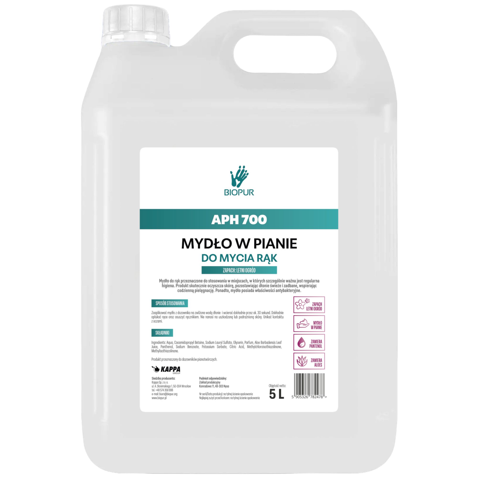 Mydło w pianie Biopur APH 700 Letni Ogród, 5l