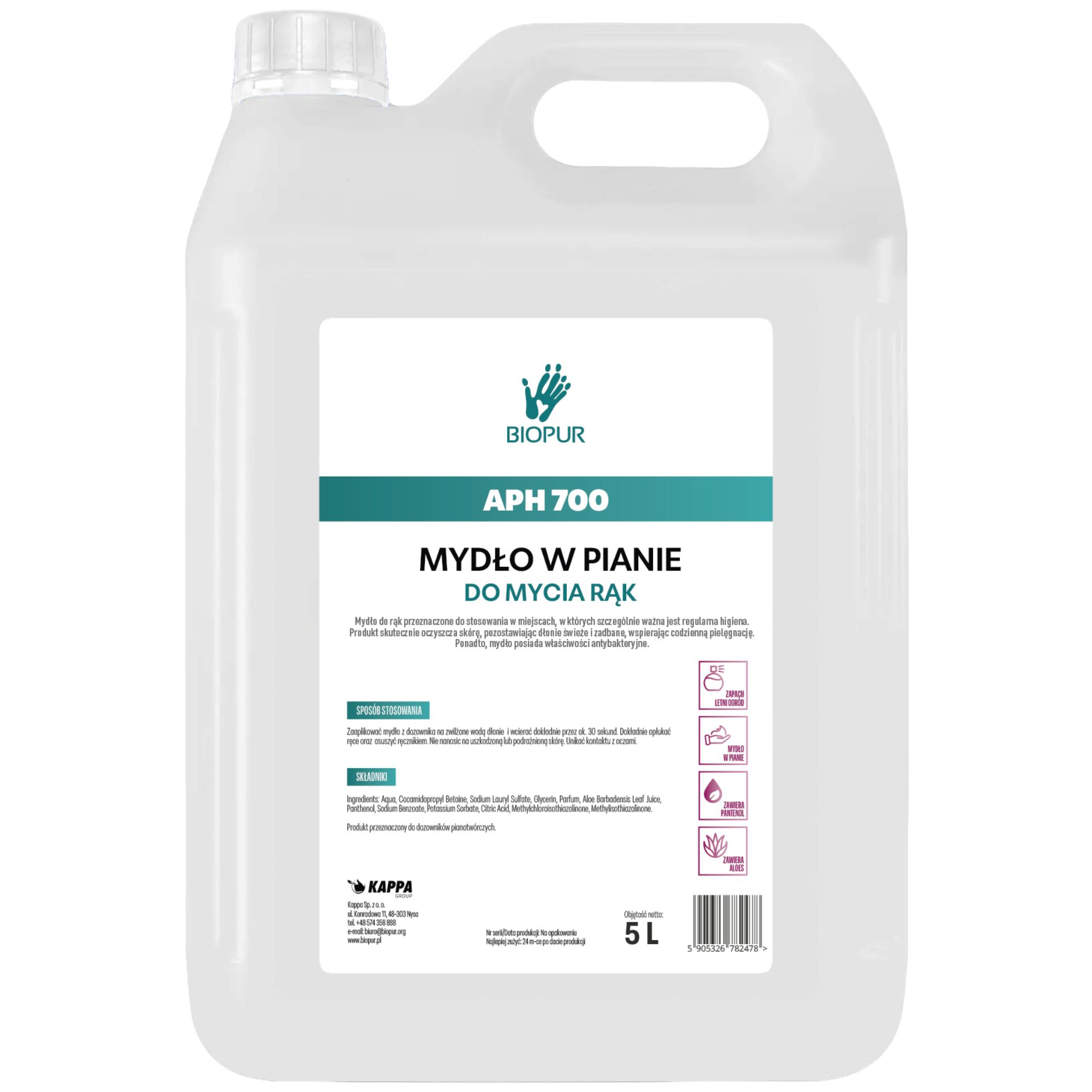 Mydło w pianie Biopur APH Letni Ogród, 5l