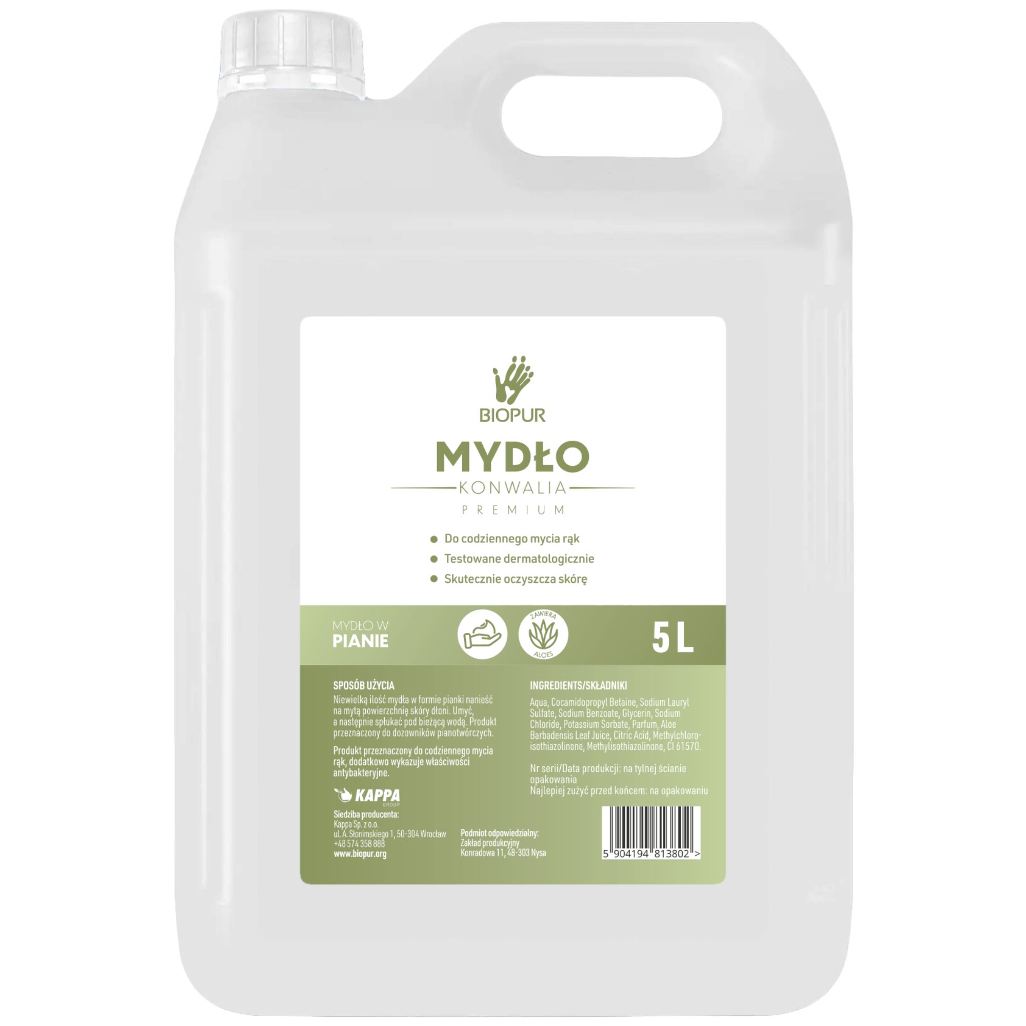 Mydło w pianie Biopur Konwalia, 5l