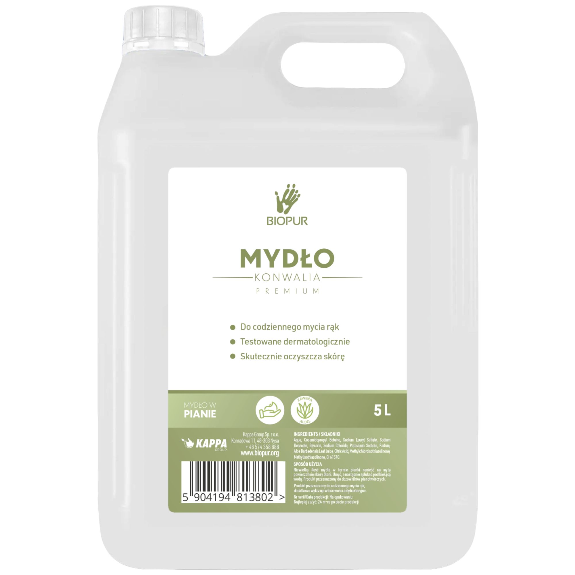 Mydło w pianie Biopur Konwalia, 5l