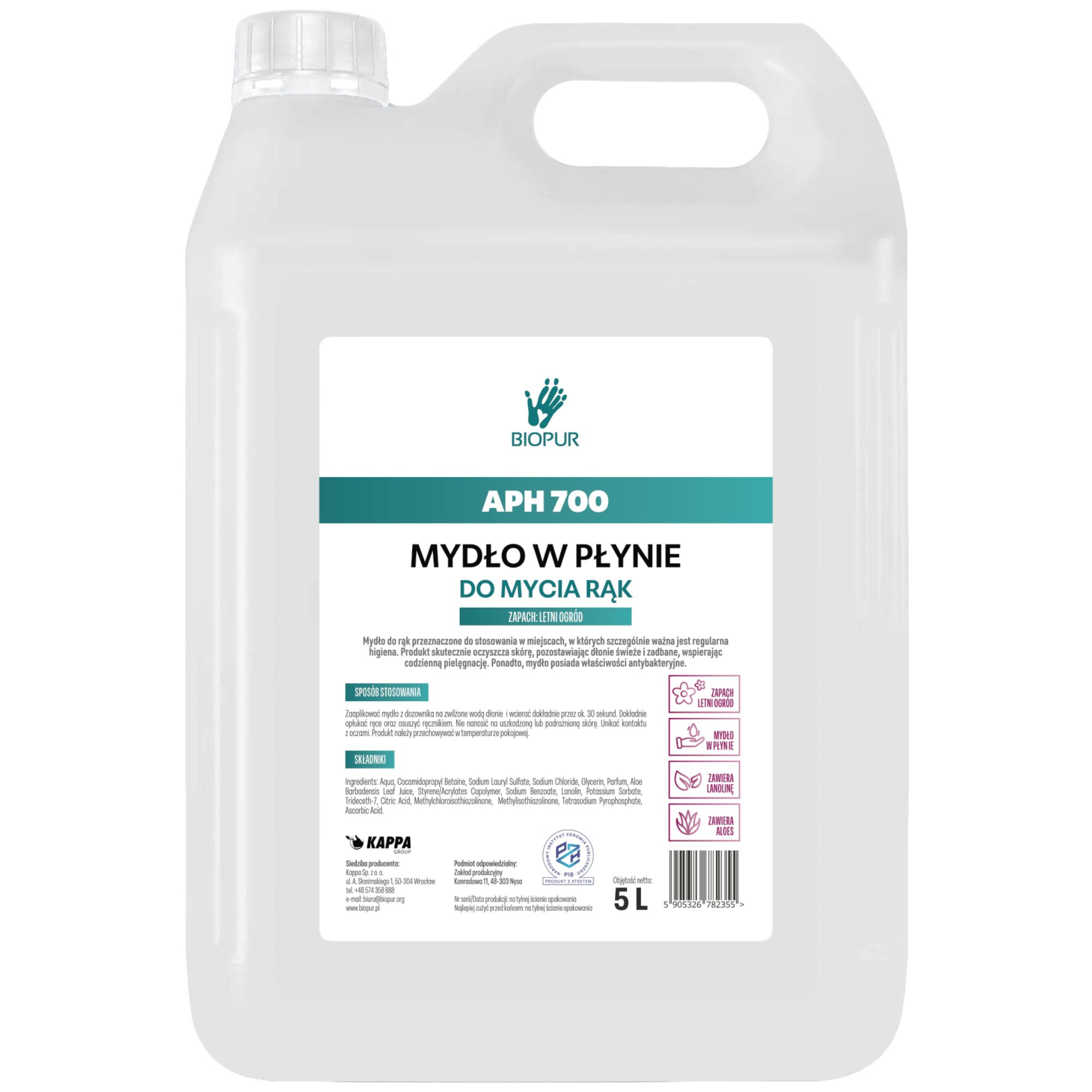Mydło w płynie Biopur APH 700 Letni Ogród, 5l