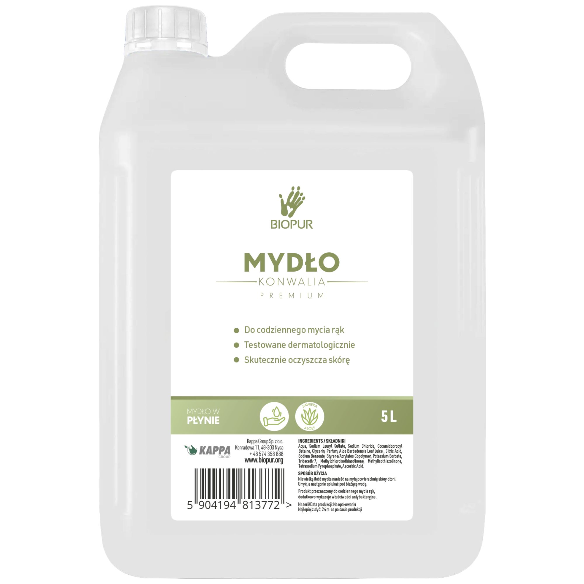 Mydło w płynie Biopur Konwalia, 5l