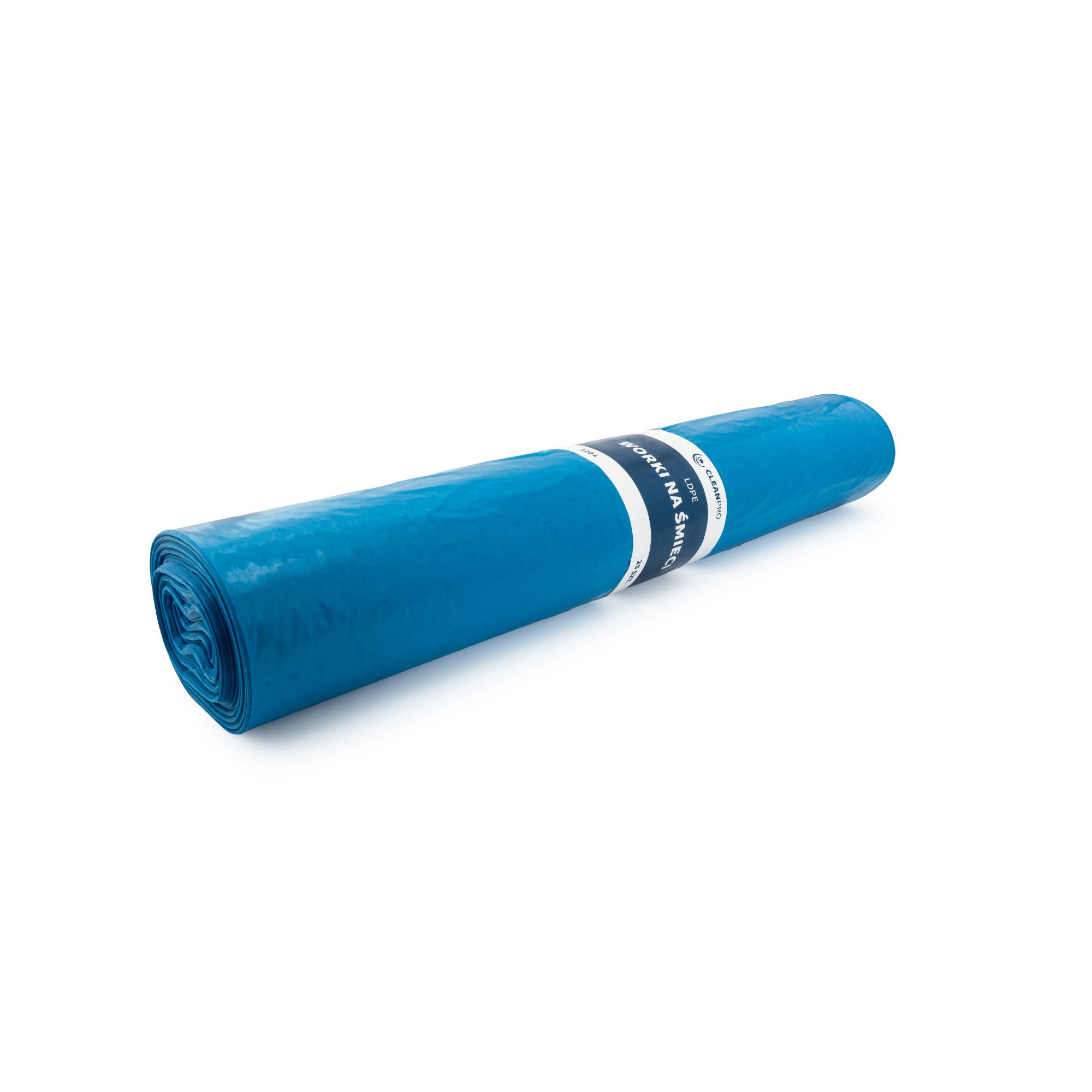 Worki na śmieci CleanPRO, 120l, niebieskie, LDPE, 25 sztuk