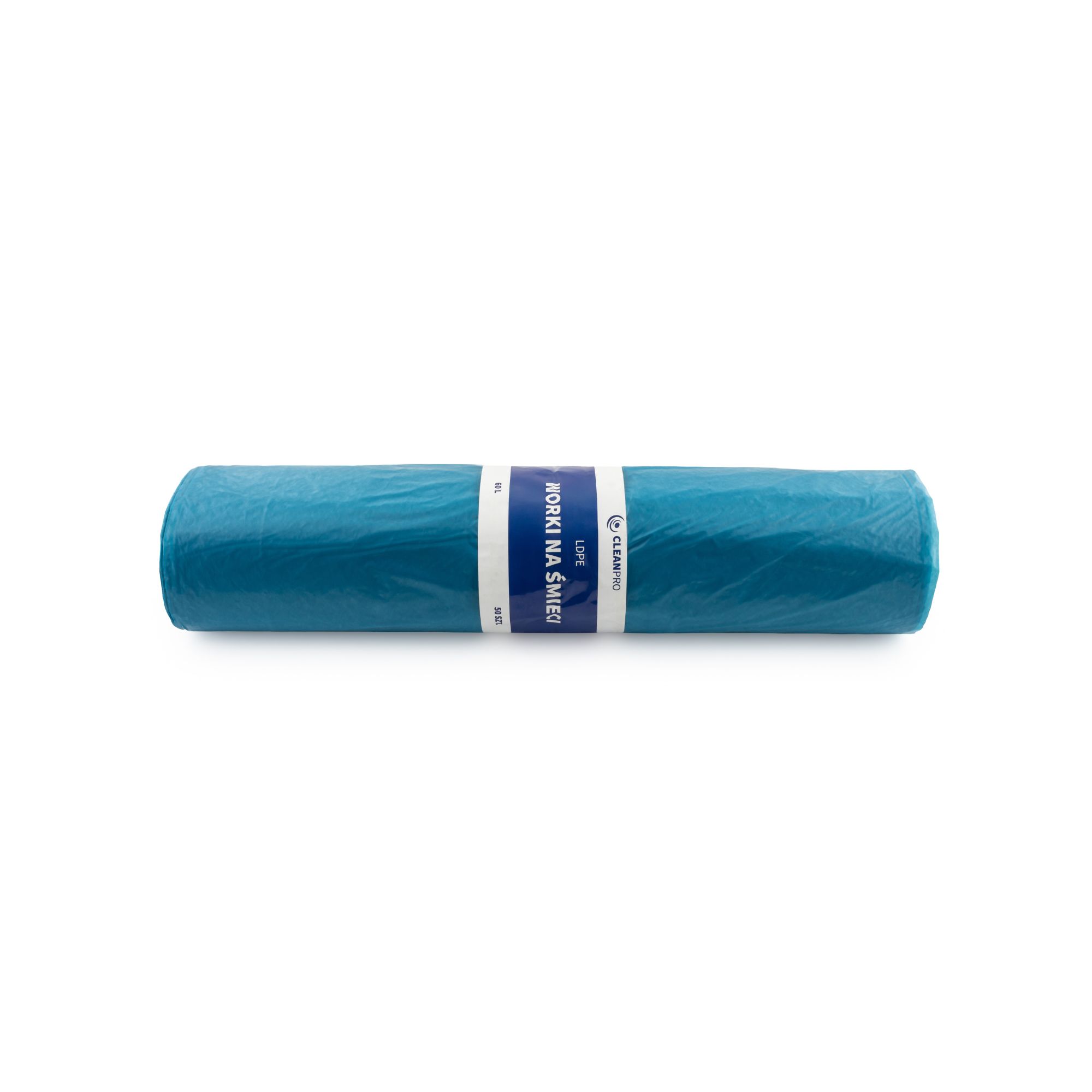 Worki na śmieci CleanPRO, 60l, niebieskie, LDPE, 50 sztuk