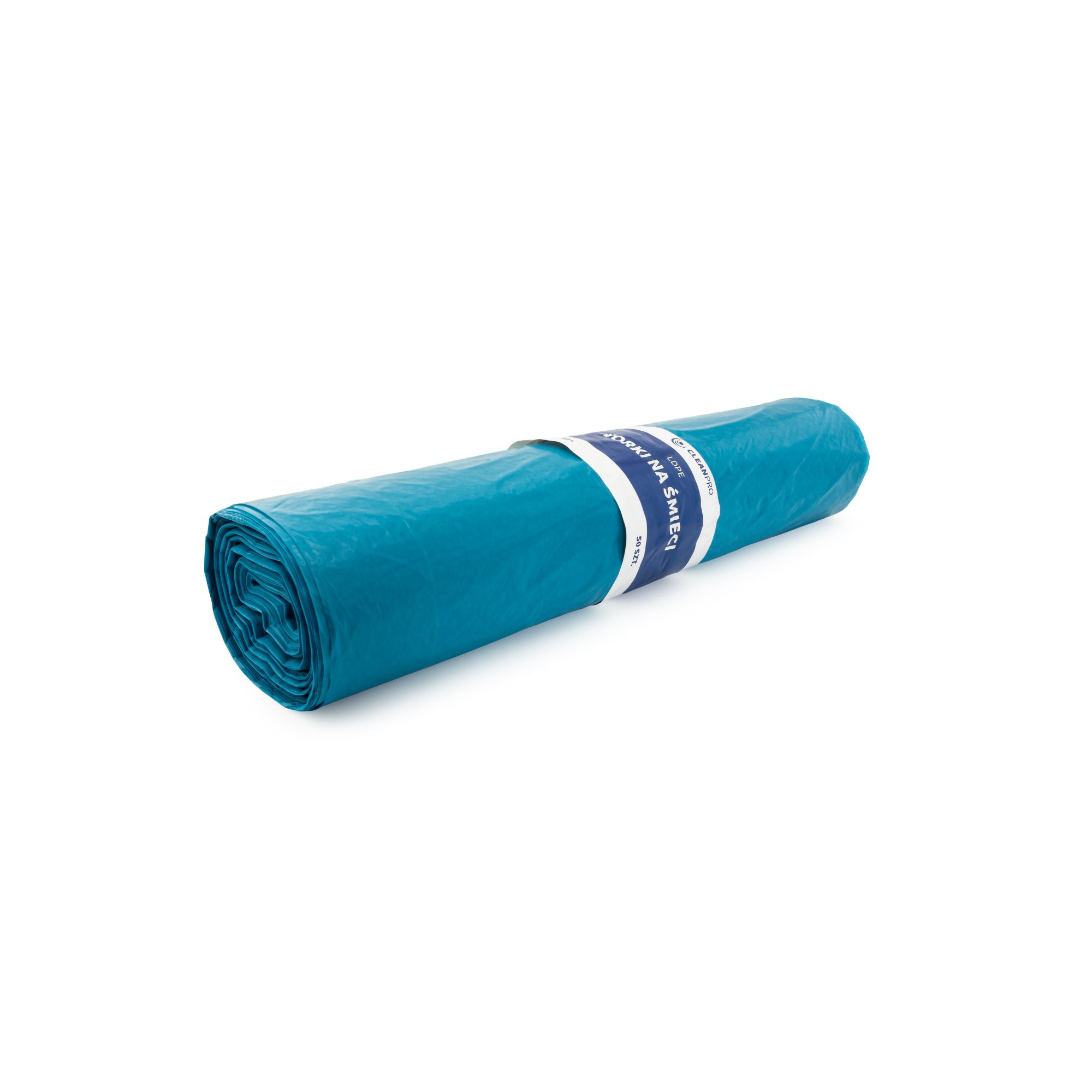 Worki na śmieci CleanPRO, 60l, niebieskie, LDPE, 50 sztuk