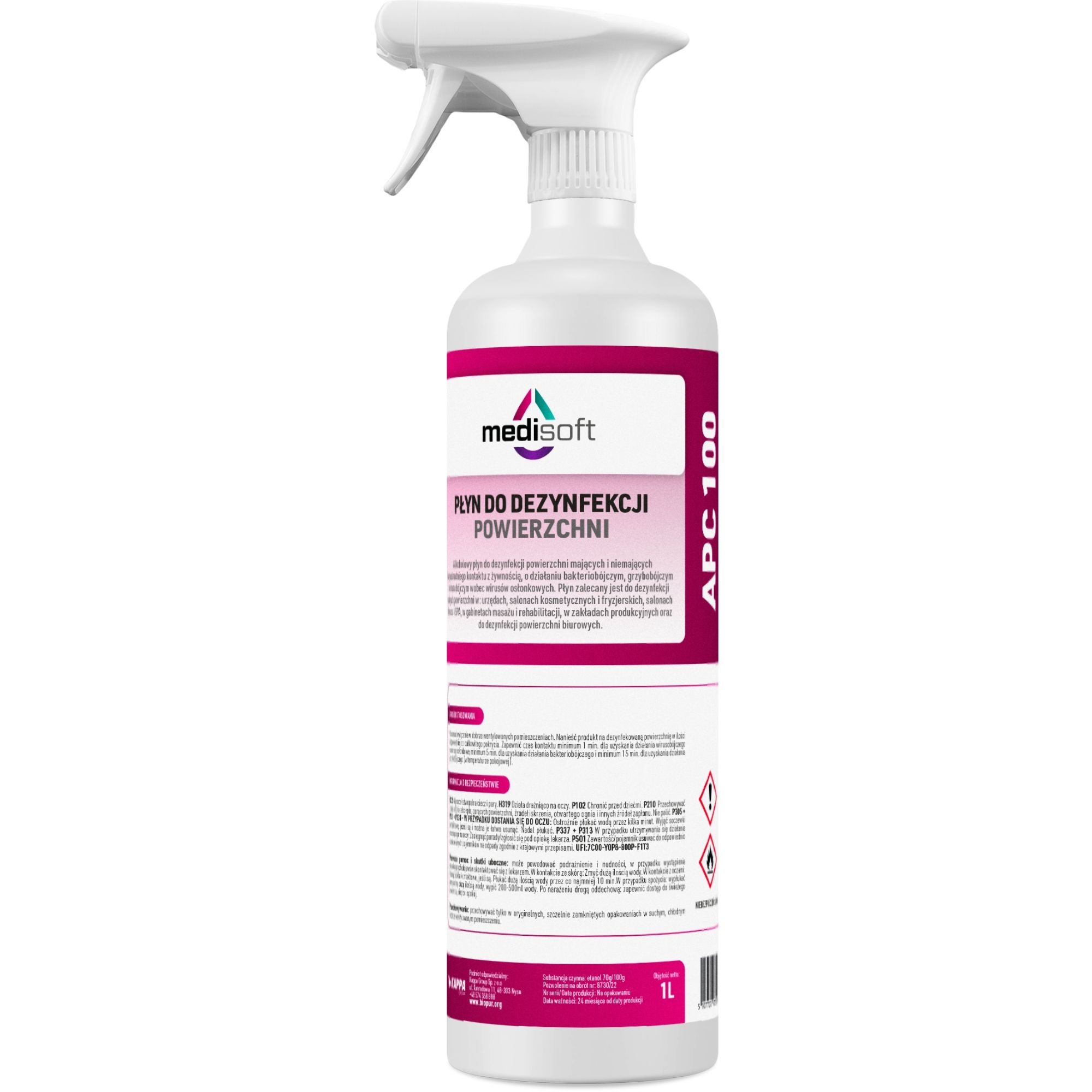 Płyn do dezynfekcji powierzchni Medisoft APC 100, 1l