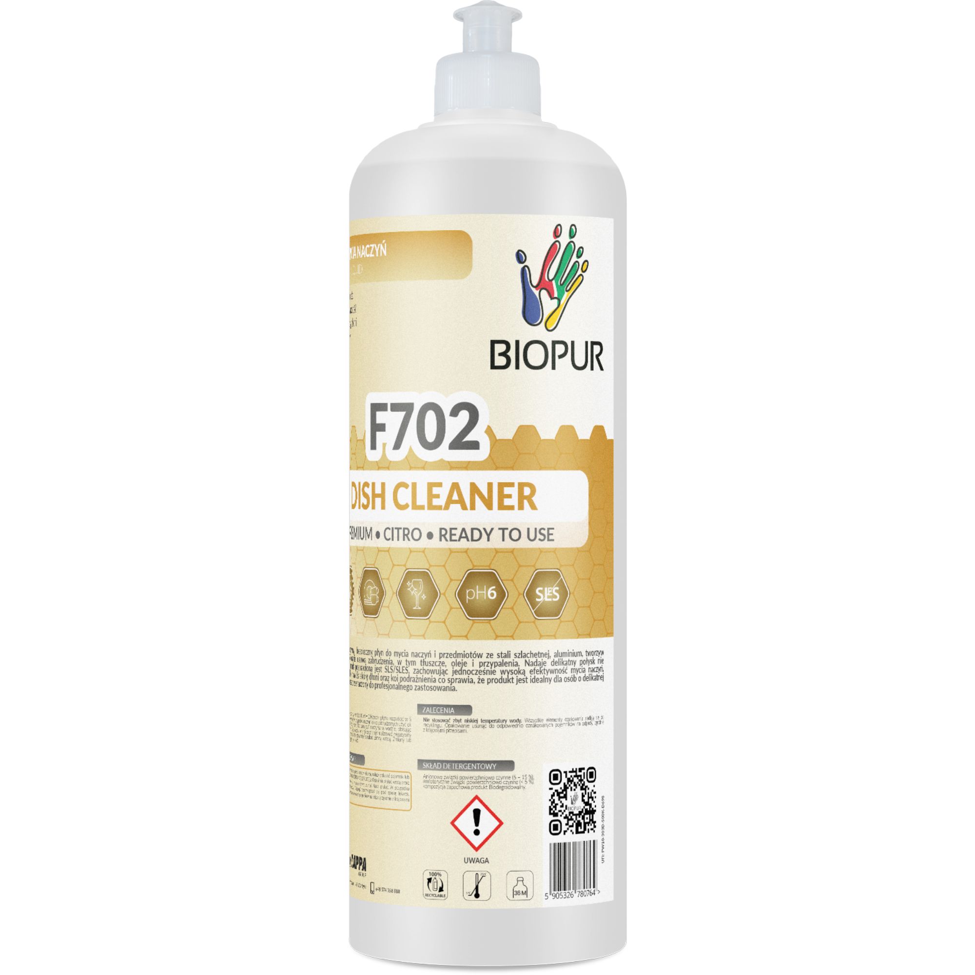Płyn do mycia naczyń Biopur Premium F702, citro, 1l