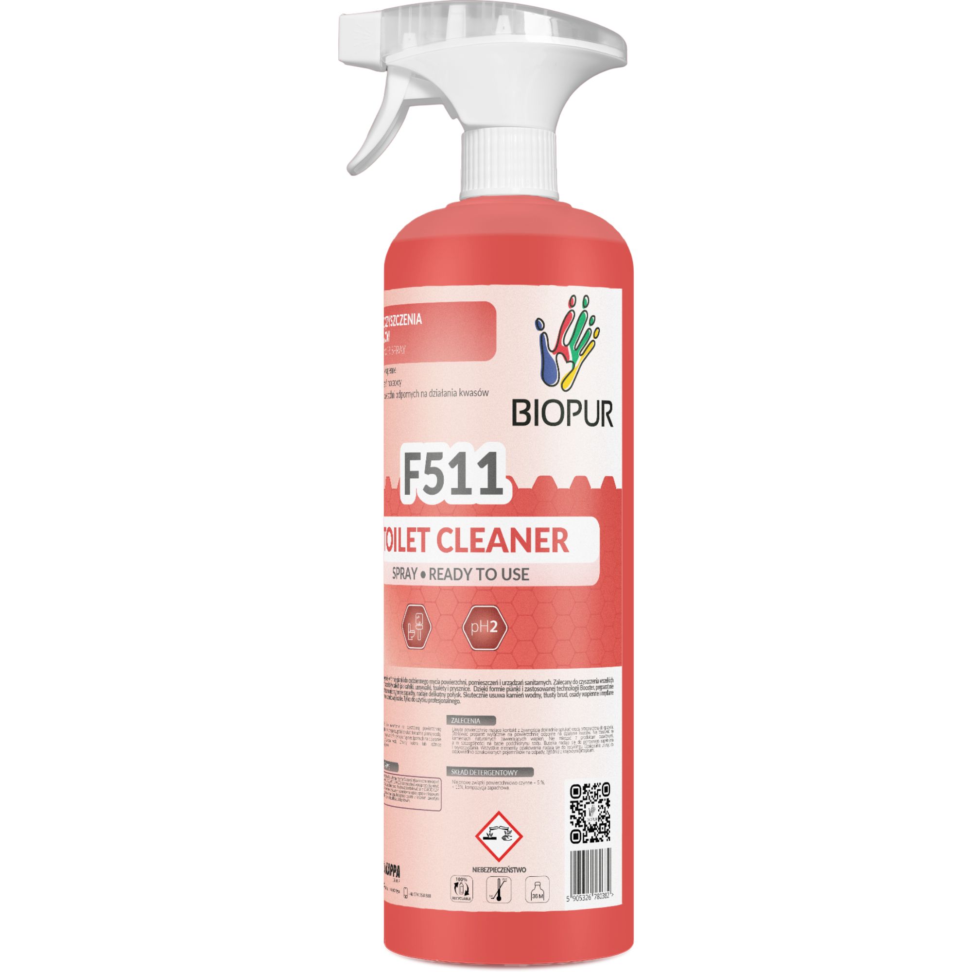 Pianka do czyszczenia sanitariatów Biopur F511, 1l