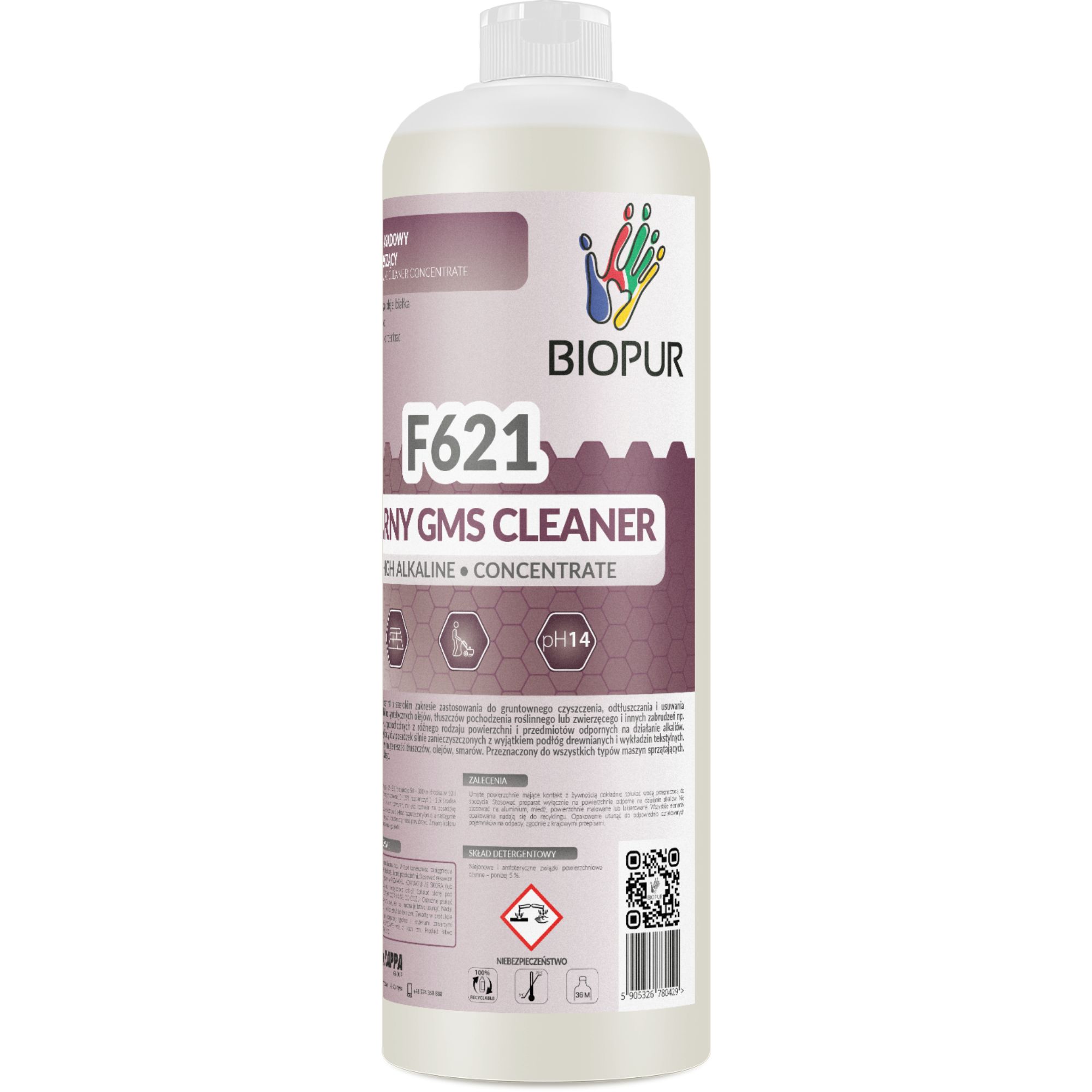 Ultra silnie zasadowy koncentrat do czyszczenia powierzchni Biopur F621, 1l